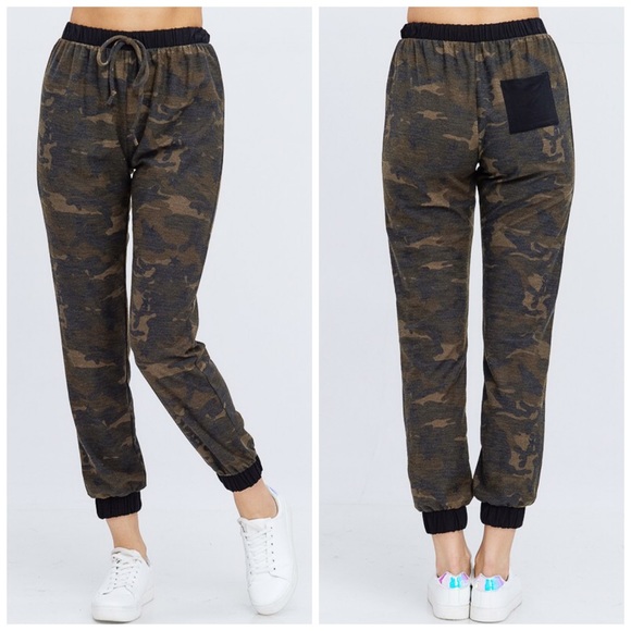 ❤️LAST 1! Soft Black Contrast Camo Pants - Picture 2 of 6